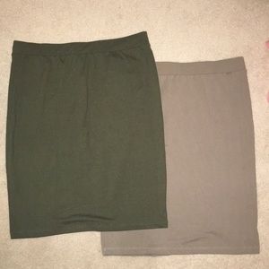 Olive green & beige pencils skirts sz large